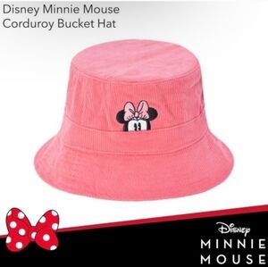 Disney Minnie Mouse Pink Corduroy Bucket Hat S/M